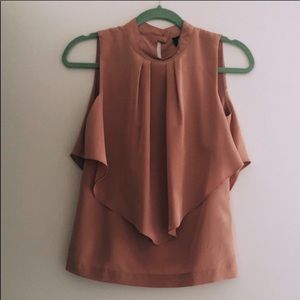 H&M Ruffle Caramel Blouse